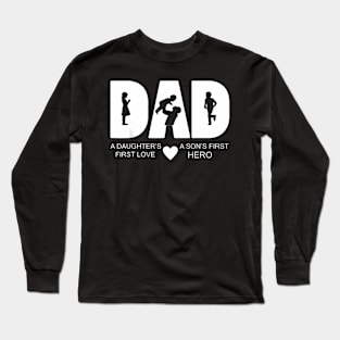 Dad Daughter And Son Quote Old Dad Or New Dad Long Sleeve T-Shirt